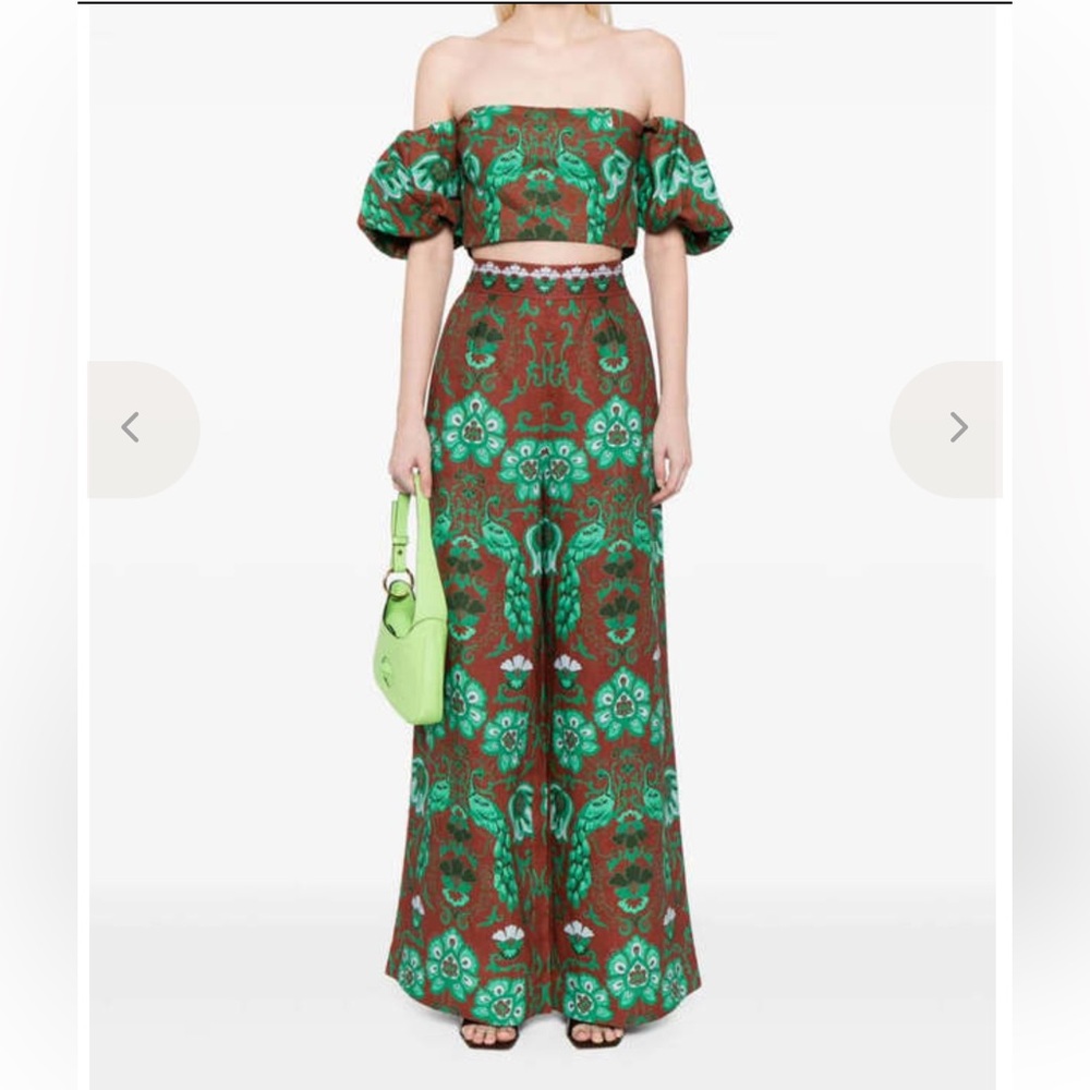 Cara Cara Green and Brown Floral Maxi Top